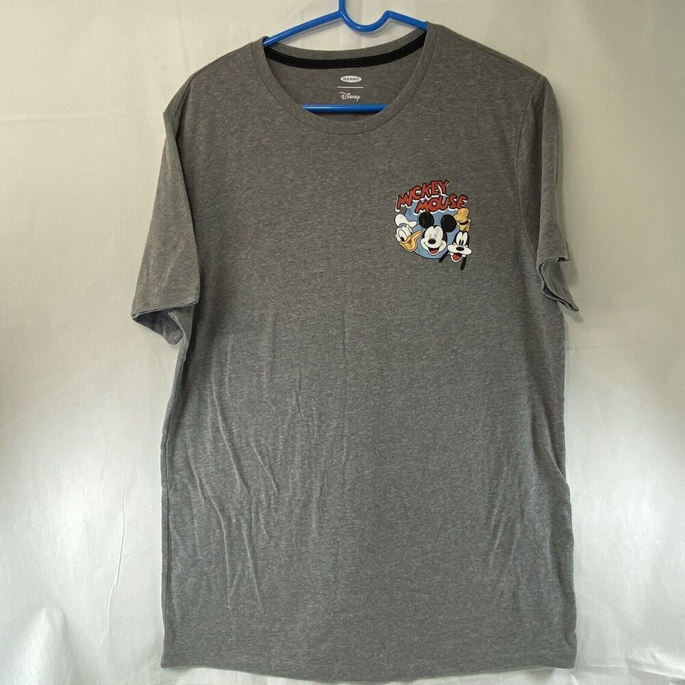 Disney Mickey Mouse Donald Duck Goofy T-Shirt Men's L Short Sleeve Old Navy Gray